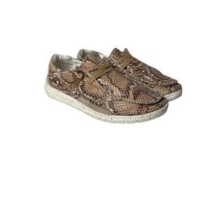 Hey Dude Wendy Python Shoes Light Rose Snake Skin Slip On Lace Size Size 6